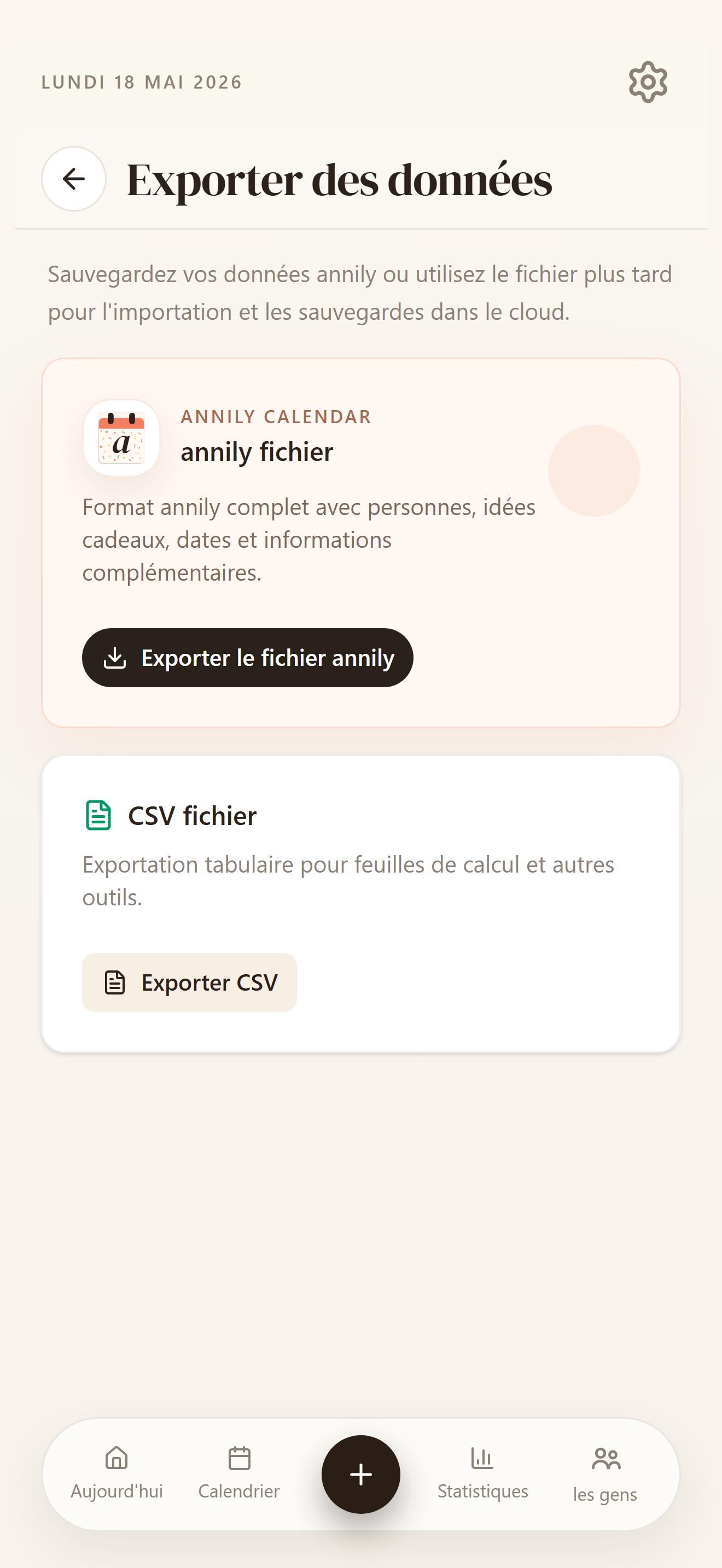 Importer, exporter et sauvegarder vos données
